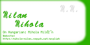 milan mihola business card